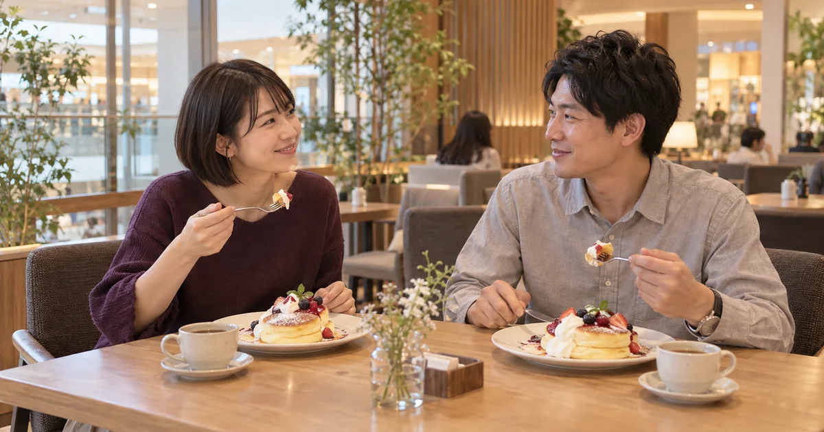 ラソラ札幌でデートを楽しむふたりをイメージしたAI画像