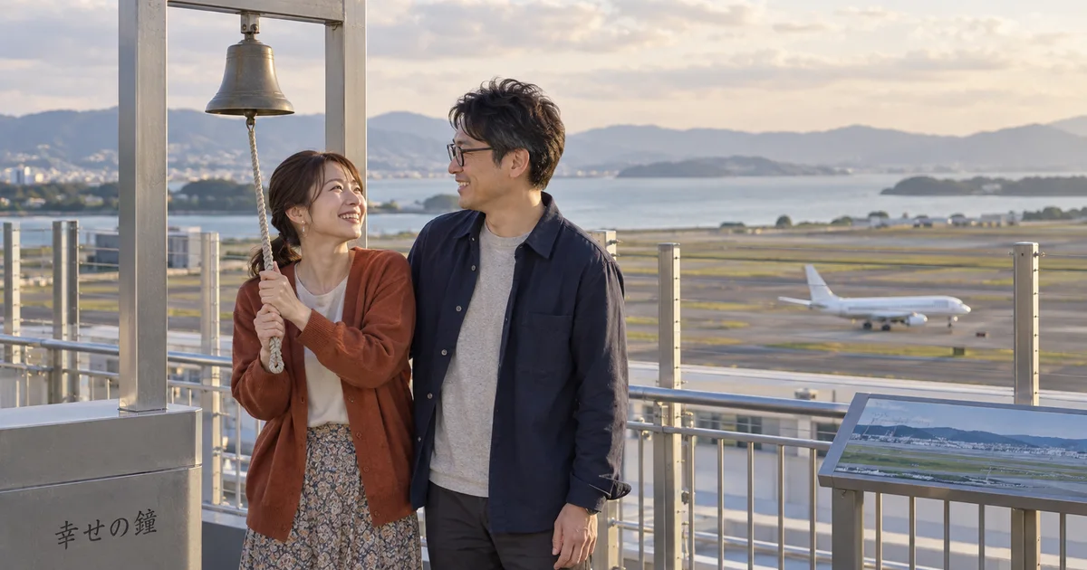 長崎空港でデートを楽しむふたりをイメージしたAI画像