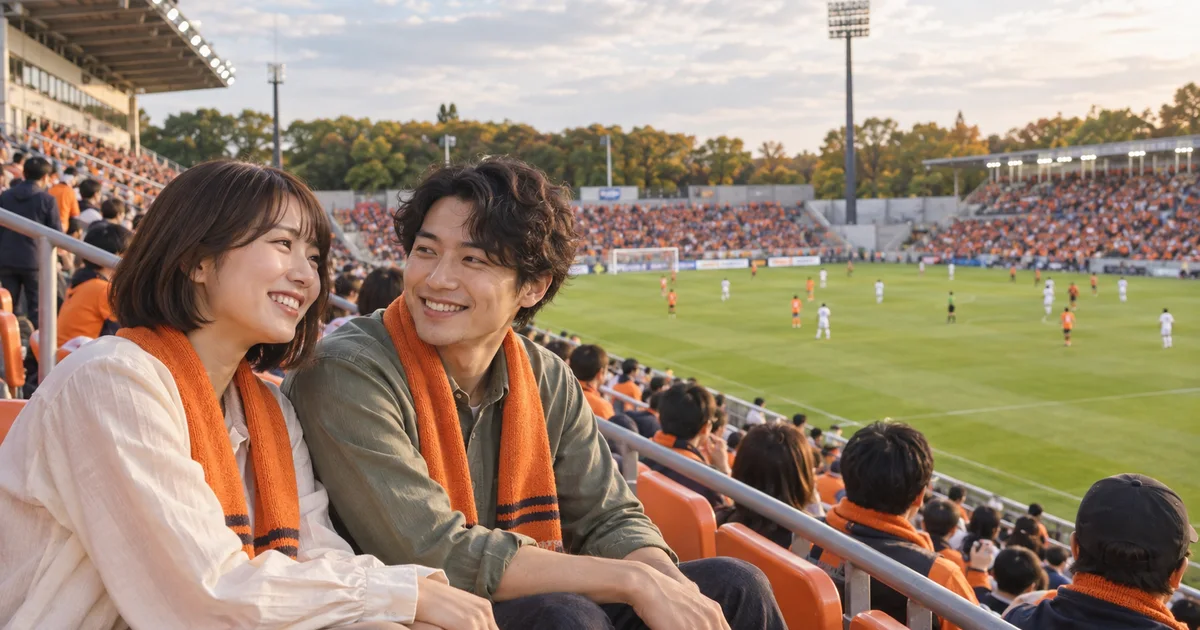 nack5スタジアム大宮でデートを楽しむふたりをイメージしたAI画像