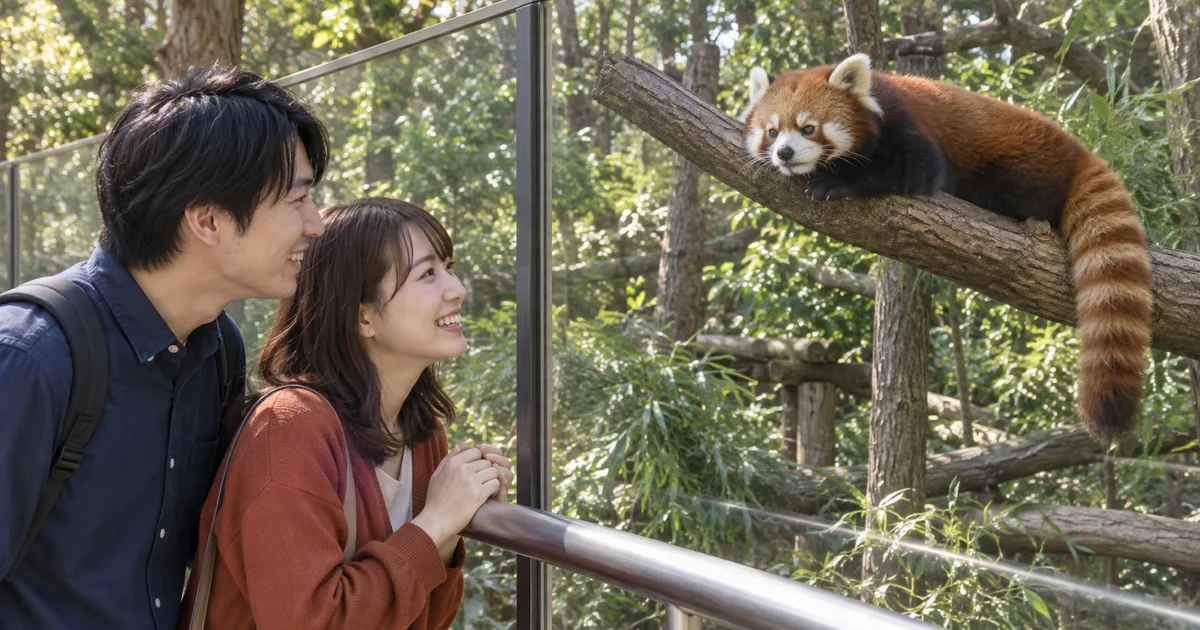 野毛山動物園でデートを楽しむふたりをイメージしたAI画像