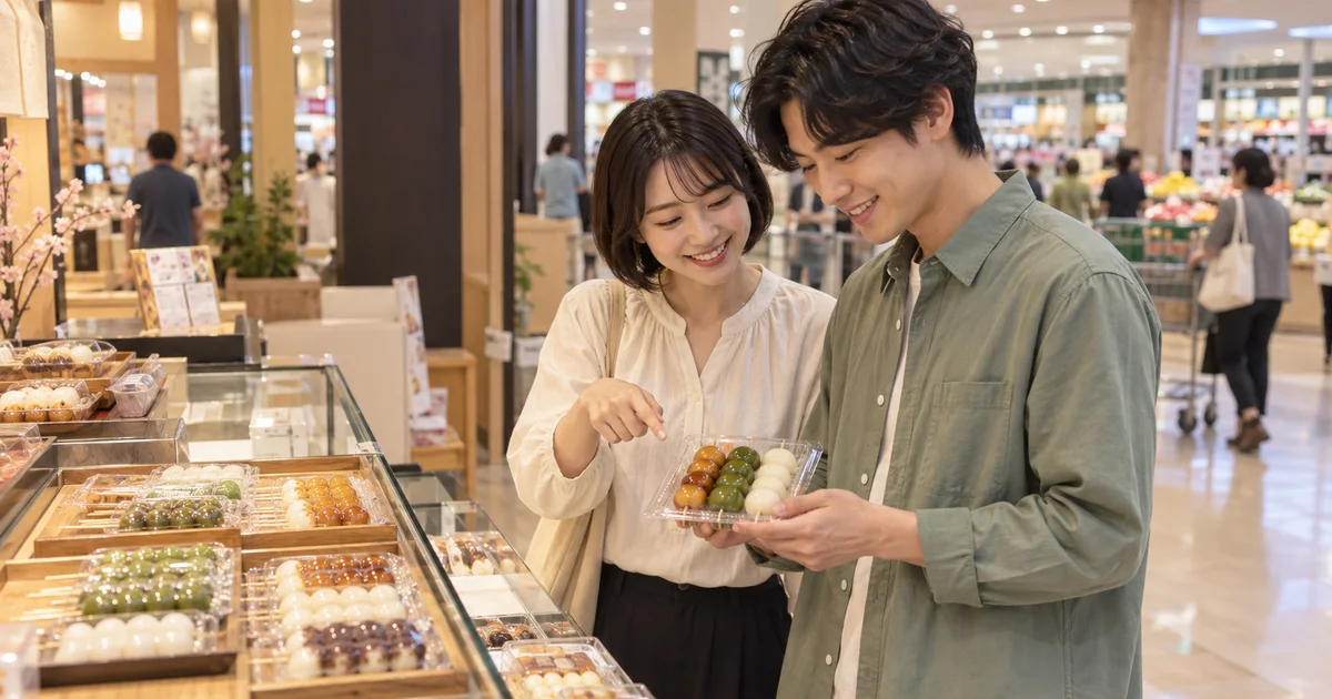 グリーンタウンやちまたでデートを楽しむふたりをイメージしたAI画像