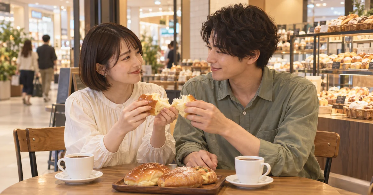 アリオ蘇我でデートを楽しむふたりをイメージしたAI画像