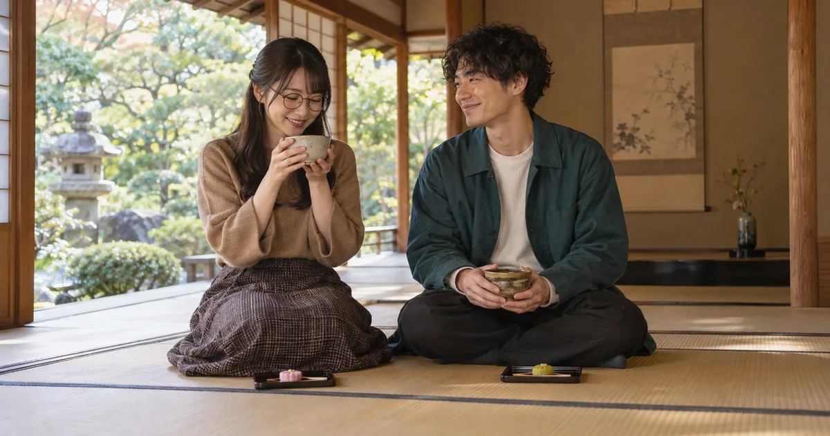 刈谷市美術館でデートを楽しむふたりをイメージしたAI画像