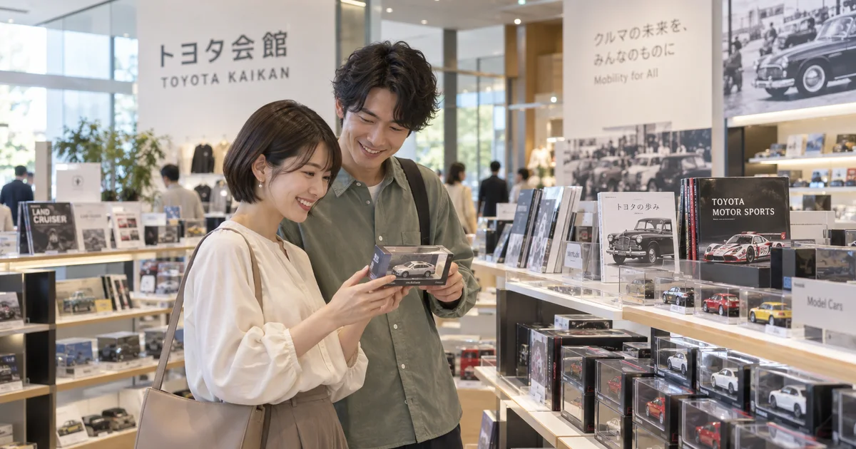 トヨタ会館でデートを楽しむふたりをイメージしたAI画像
