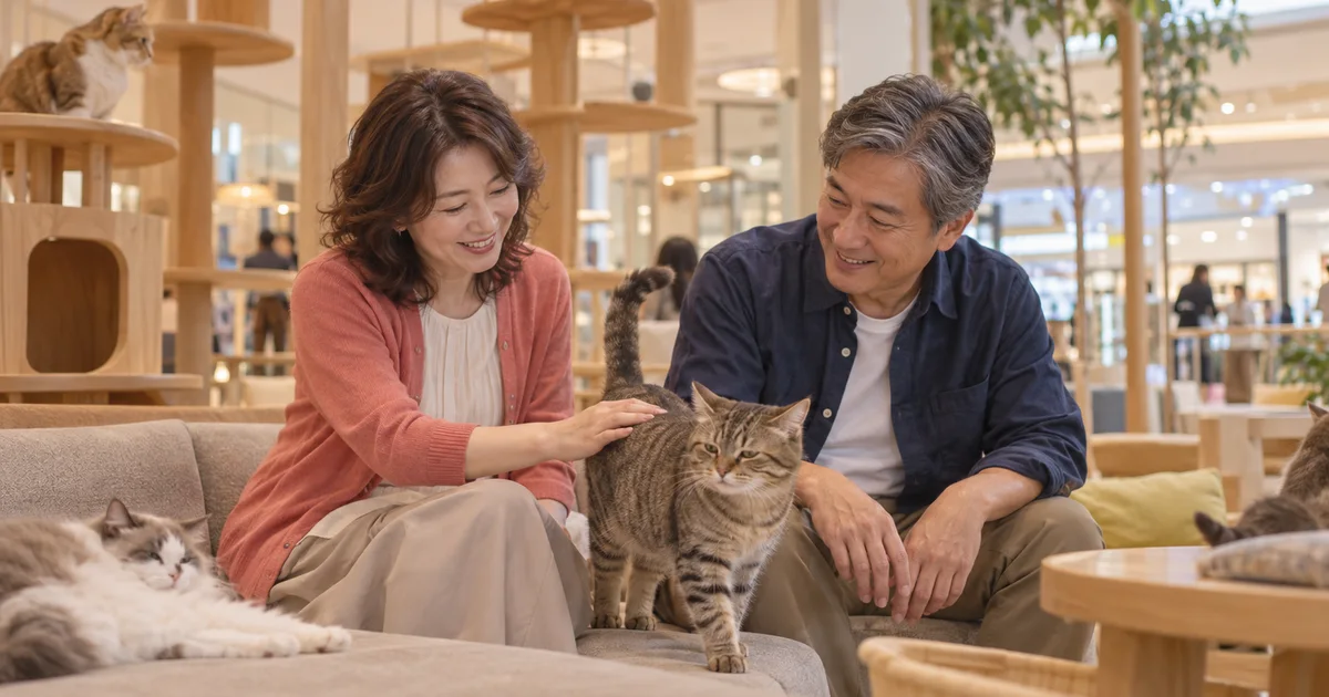 イオンモール木曽川でデートを楽しむふたりをイメージしたAI画像