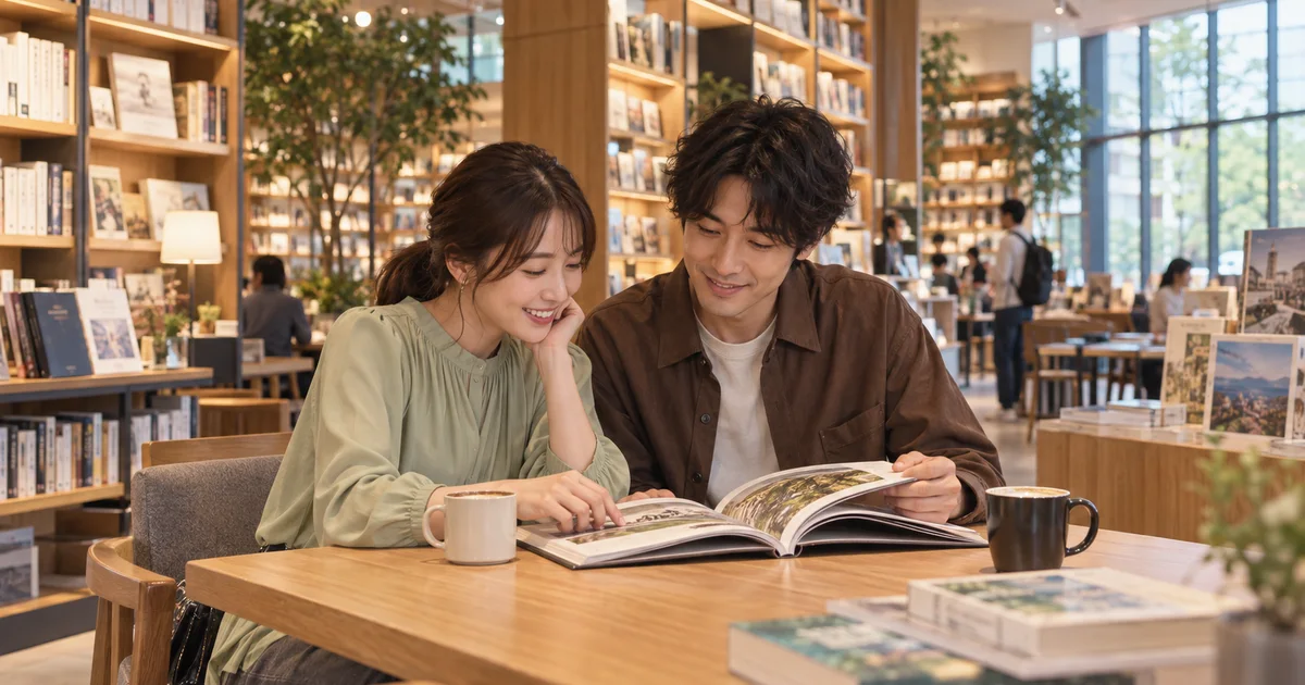 ららぽーと名古屋みなとアクルスでデートを楽しむふたりをイメージしたAI画像