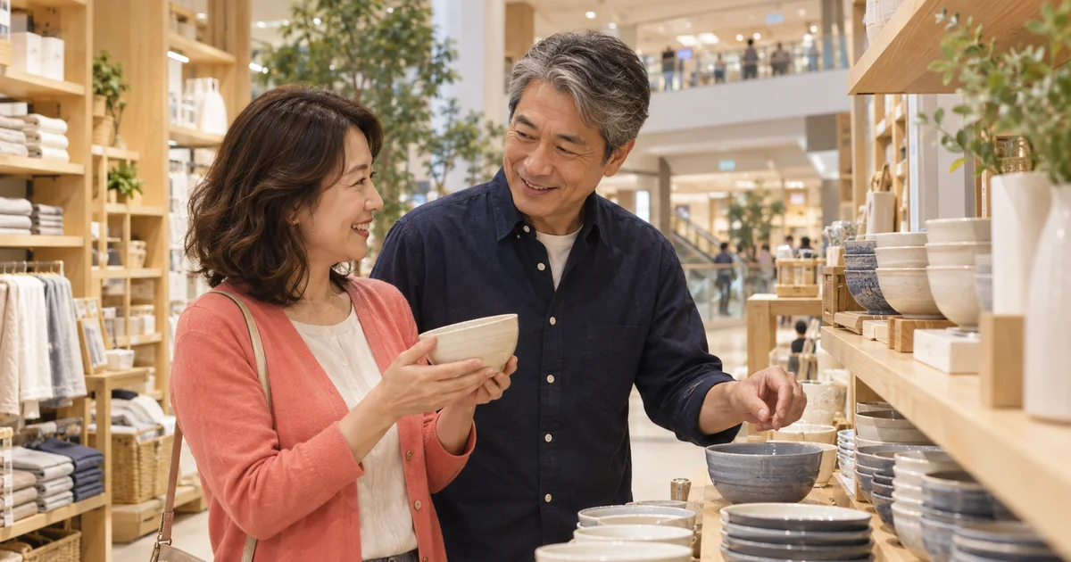 リーフウォーク稲沢でデートを楽しむふたりをイメージしたAI画像