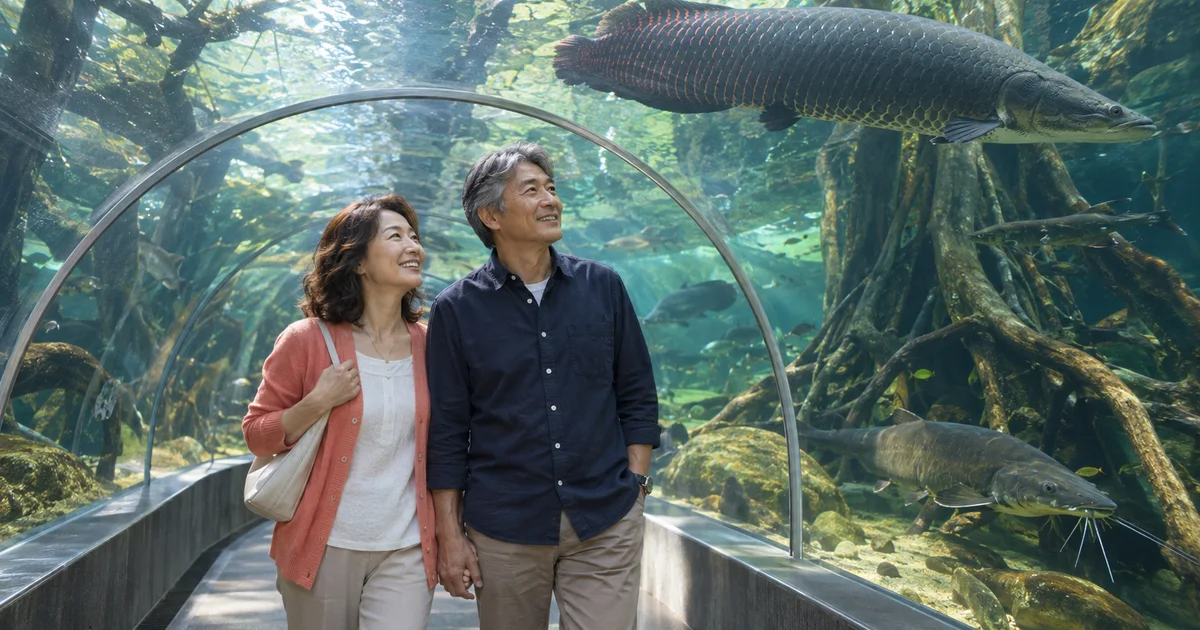 栃木県なかがわ水遊園でデートを楽しむふたりをイメージしたAI画像