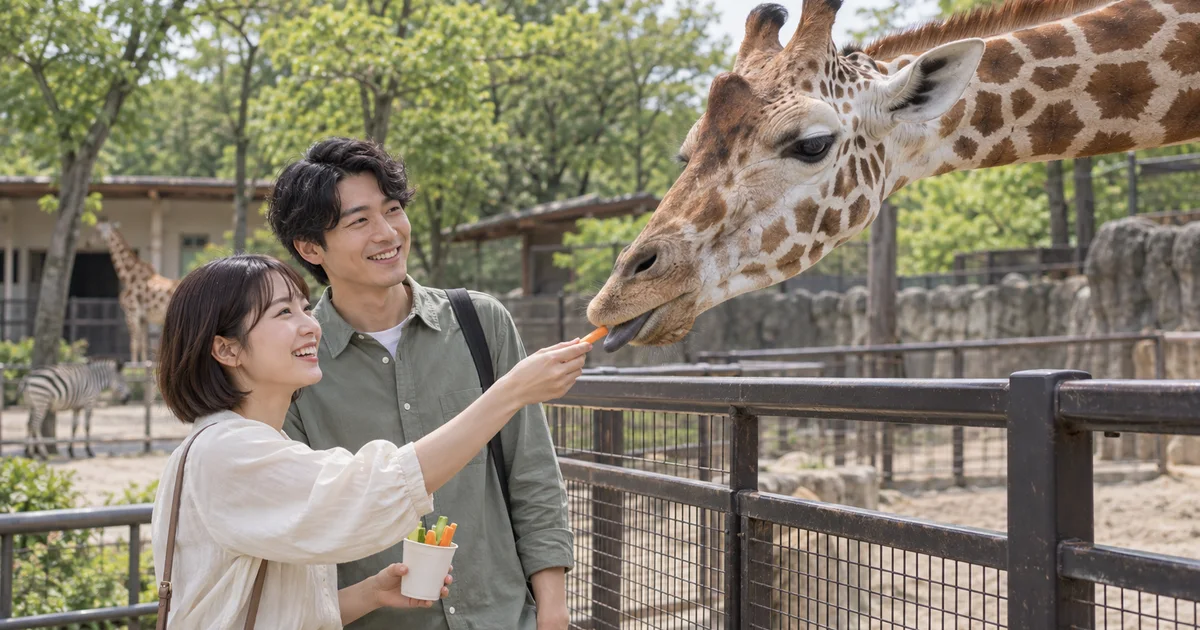 宇都宮動物園でデートを楽しむふたりをイメージしたAI画像