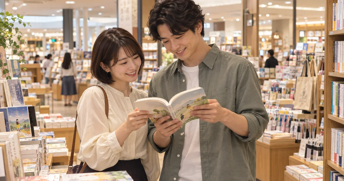 ゆめタウン山口でデートを楽しむふたりをイメージしたAI画像