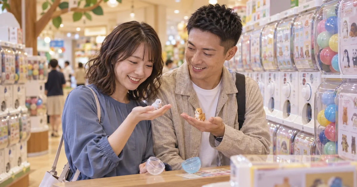 おのだサンパークでデートを楽しむふたりをイメージしたAI画像