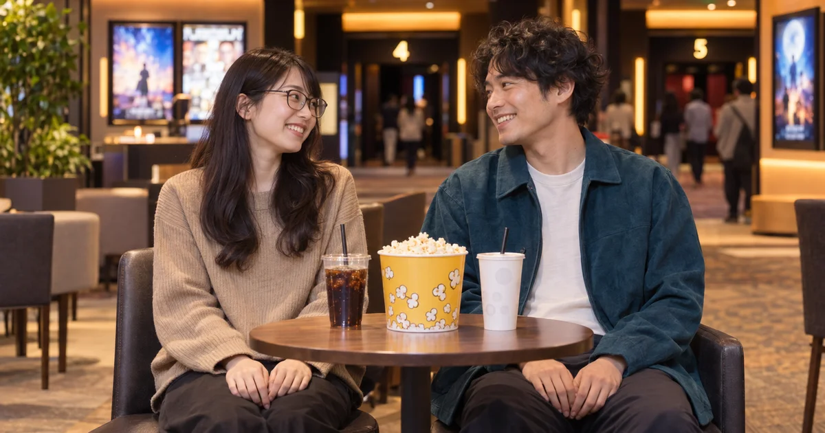 イオン三好店でデートを楽しむふたりをイメージしたAI画像