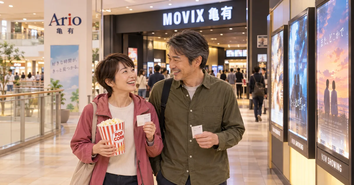 アリオ亀有でデートを楽しむふたりをイメージしたAI画像