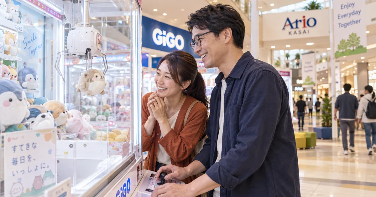 アリオ葛西でデートを楽しむふたりをイメージしたAI画像