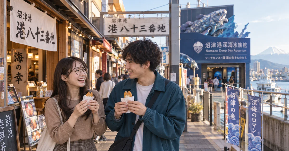 港八十三番地でデートを楽しむふたりをイメージしたAI画像