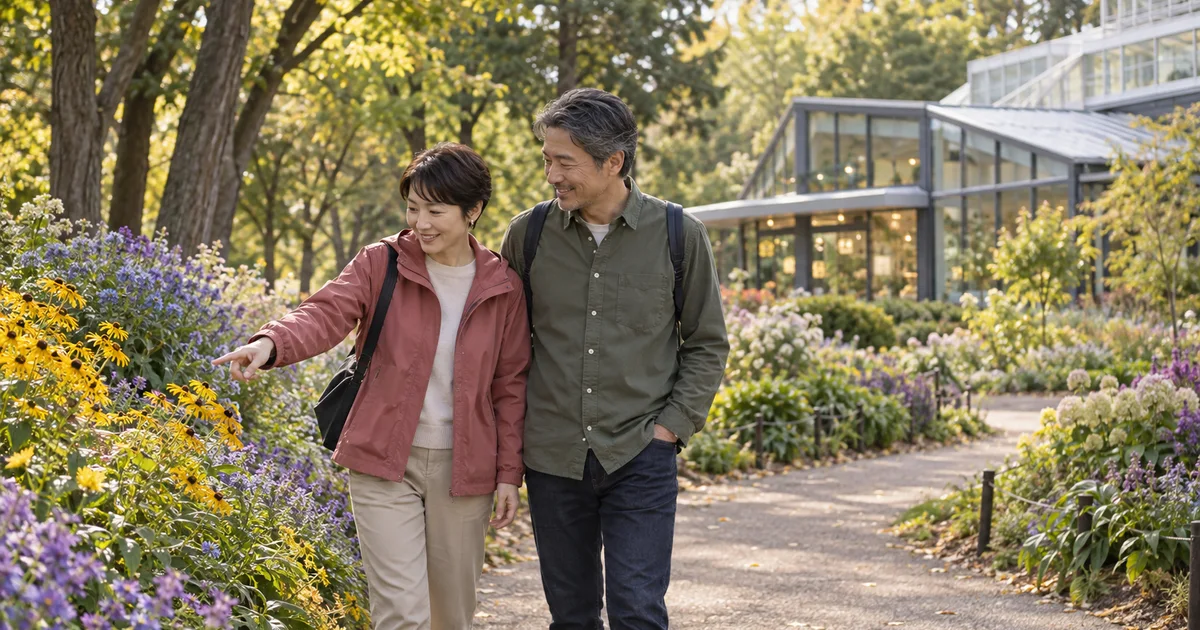 豊平公園でデートを楽しむふたりをイメージしたAI画像