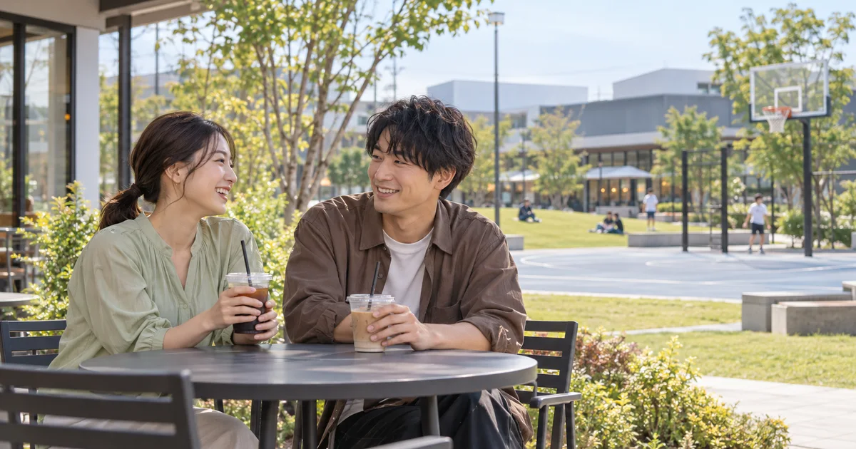 ブランチ大津京でデートを楽しむふたりをイメージしたAI画像