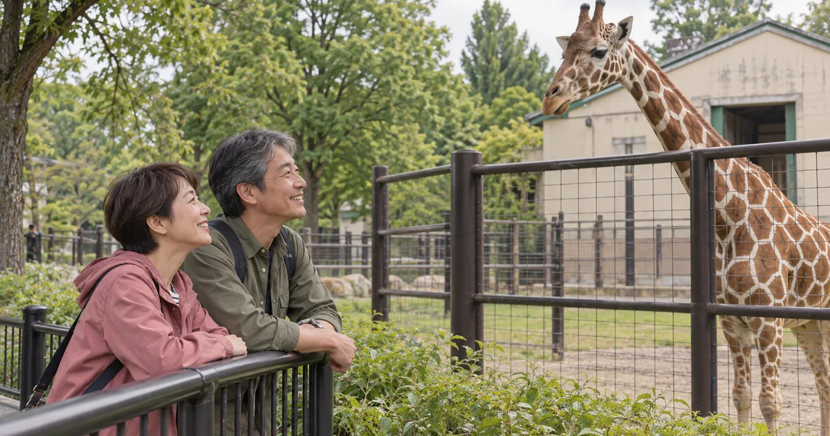 おびひろ動物園でデートを楽しむふたりをイメージしたAI画像